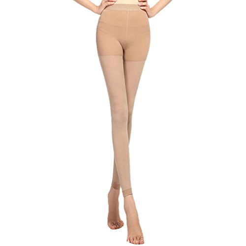 Aivtalk Legging Pantimedias de Compresión de Mujer Medias Mallas Elásticas Leotardos sin Putera 980D Talla L - Beige Cover