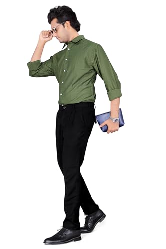 Image of EVERGLADE Men's Casual Shirt | Textured Poly Blend | Regular Fit | Full Sleeve