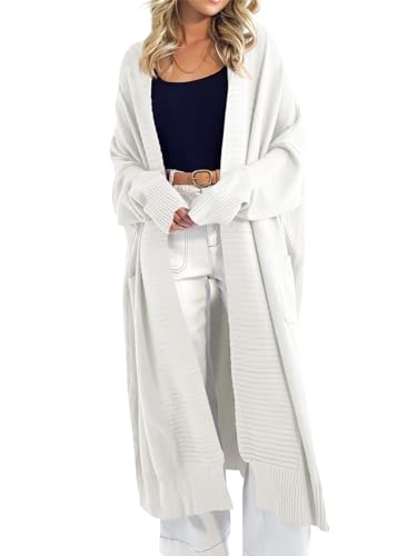 Image of Danedvi Womens Long Cardigan Sweaters 2026 Spring Chunky Knit Oversized Slouchy Open Front Warm Coats with Pockets