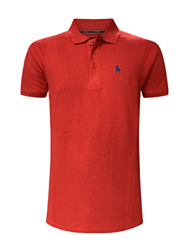 S&C Polo Manga Corta Hombre Regular Fit (Rojo, M)