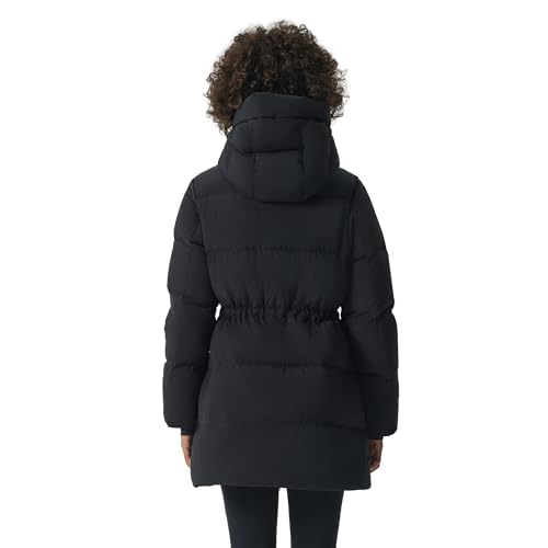 Fitouch Nimbus Haven Pro Women's Black Down Puffer Jacket – Soft, Warm, and Stylish Mid-Length Coat for Winter Weather, Size Small - Image 2