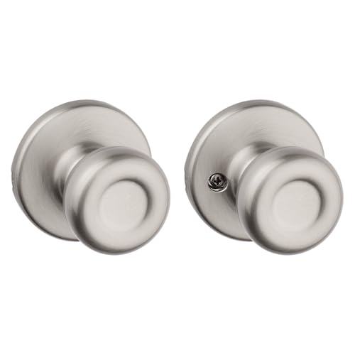 Image of Kwikset Tylo Interior Passage Door Knob, Handle For Closet and Hallway Doors, Non-Locking Doorknob in Satin Nickel, with Microban Protection, 1 Count (Pack of 1)