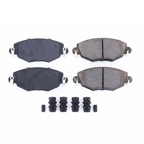 Image of PowerStop Front Brake Pads for Jaguar X-Type 2002-08 - Z17 Ceramic Brake Pads with Installation Hardware, 17-910