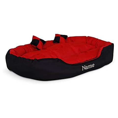 lionto Cama para Perros 4 en 1 con cojín Reversible Personalizable Cover