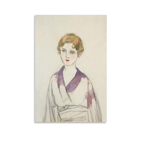 竹久夢二《着物の女》絵画ポスター プリント キャンバス 壁アート モダン ホーム装飾 画像 壁の絵 版画 ギフト24x36inch(60x90cm)