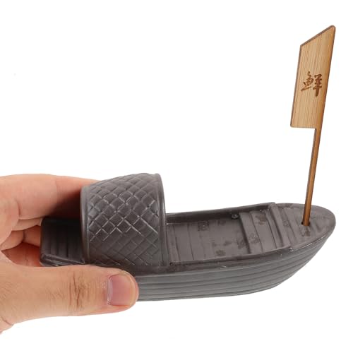 Plato decorativo estilo japonés para sushi en forma de barco miniatura 4