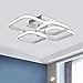 JIINOO Plafoniera Moderna, Plafoniere LED Quadrate Dimmerabili, 52W Lampada da Soffitto Moderno in Metallo Acrilico Luce di Soffitto Lampadario, Adatto per Sala da Pranzo Soggiorno Camera da Letto