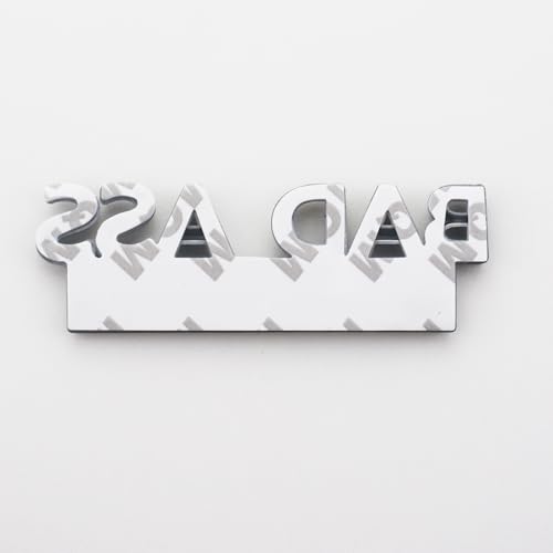 Image of 2Pc Bad Ass Edition Emblem 3D Badge Stickers with Double Tape for Cars, Trucks, Motorcycles, Boats (Chrome Black)