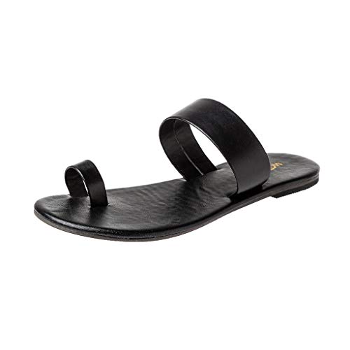 Preisvergleich Produktbild Schuhe Kreuzgurt Römisch Sandalen Zehentrenner Offene Flache Badesandalette Damen Strandschuhe PU Leder Pantoletten Flach Flip Flops Peep-Toe Outdoor Shoes