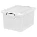 IRIS Letter and Legal Size File Box with Buckle, Clear