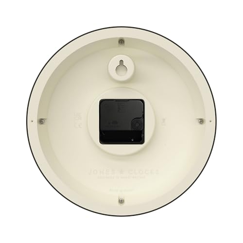 Jones Clocks® Ketchup wall clock | Retro round clock | 25cm | Grey | Easy to read numbers | Perfect for kitchen or office