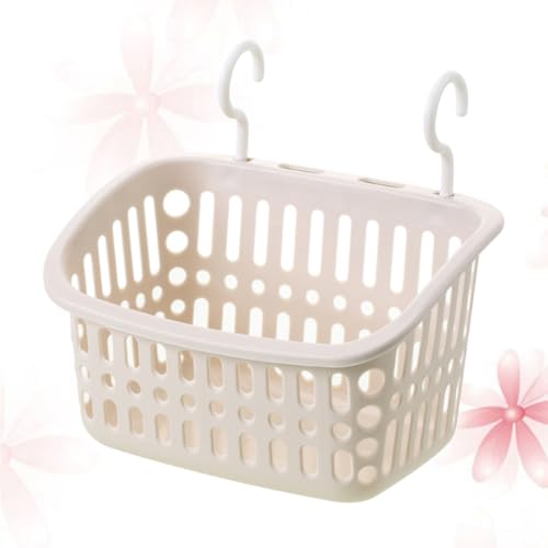 Cesta de plástico para almacenamiento rectangular calada para organizador baño 6