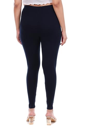 Image of TPF Women Solid Cotton Lycra Stretchable Leggings | Comfortable Ankle-Length Slim Fit Leggings for Women & Girls | Soft, Breathable Wear Bottoms