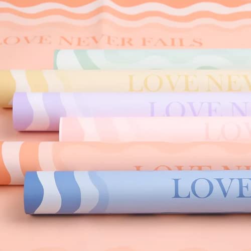 Image of Oasis Floral Products Flower Bouquet Wrapping & Gift Packing Cellophane Film Sheets 58x58cm (20 nos) Nude Pink Matt Ripple Waves Border
