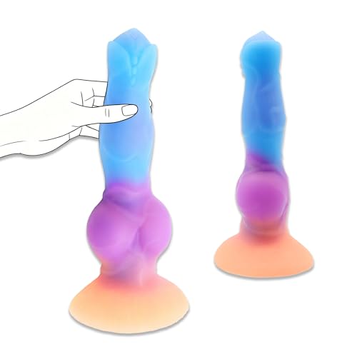 TDLPlus 22cm Anal Vibrator Prostata Stimulation Männer Anal Dildo Saugnapf 10 Vibrationsmodi Analvibratoren für Mann Monster Fantasy Animal Dildo Analplug Silikon Analspielzeug Sexspielzeug für Frau