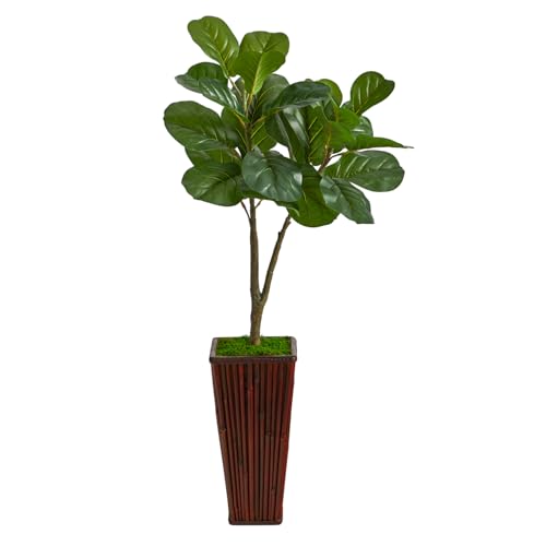 39In. Urban Oasis Fig Artificial Tree in Bamboo Planter