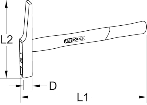 Miniatura 3 de Ks Tools 142.4020 - Martillo De Electricista, Forma Francesa, Peso De La Cabeza 200 G