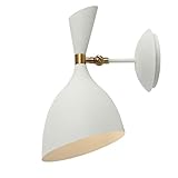 JONATHAN Y JYL9066B Josef 10' Iron Retro LED Wall Sconce for Living Room Bedroom, Contemporary Glam, White/Brass Gold