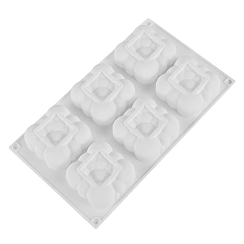 Fondant Moldes Formas,Moldes de Silicone Macio Antiaderente 3D com 6 Cavidades - Molde para Bolo em