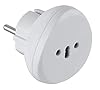 Electraline 70057 Adaptateur de voyage Suisse/Italie/Brazil vers France/Europe, blanc