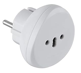 Electraline 70057 Adaptateur de voyage Suisse/Italie/Brazil vers France/Europe, blanc