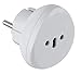Electraline 70057 Adaptador de Viaje Suisa/Italia/Brasil a tus enchufes de Francia/Europa, blanco