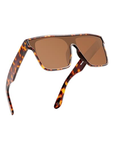 Image of GLINDAR Oversized Square Polarized Sunglasses for Men Women, One Piece Shield Shades UV400 Protection