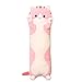 TOYANDONA Fumetto Gatto Peluche Lungo Cuscino di Tiro della Peluche della Bambola del Gatto Animale Cuscini Peluche Regalo del Giocattolo per I Bambini Fidanzata Rosa 50 Centimetri