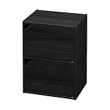 Iris Ohyama, Meuble avec Portes & etagère, Meuble de Rangement/Etagère de Rangement, Design & Moderne, Solide, Modulable, Bureau,Chambre,Salon - Module Shelf - MDB-2D - Chêne Noir