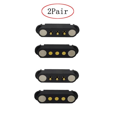 Image of 2 Pair Magnetic Pogo Pin Connector, 2 /3 /4 /5P 2A Pogopin Magnetic Connector Male+Female 2.54 /2.5 MM Through Holes Spring Loaded Connectors DC Power Socket DC Power Charge Probe Connector (3Pin), black