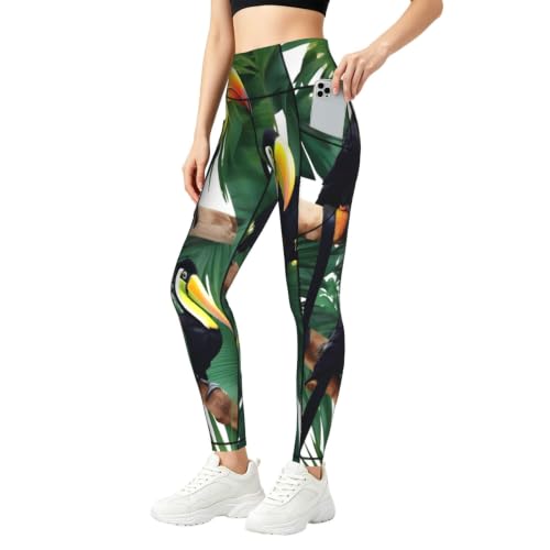 Leggings de yoga con loros para un estilo casual y activo en el gimnasio