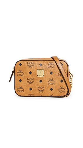 MCM Women's Visetos Camera Mini Bag, Cognac, Brown, Graphic, Tan, One Size