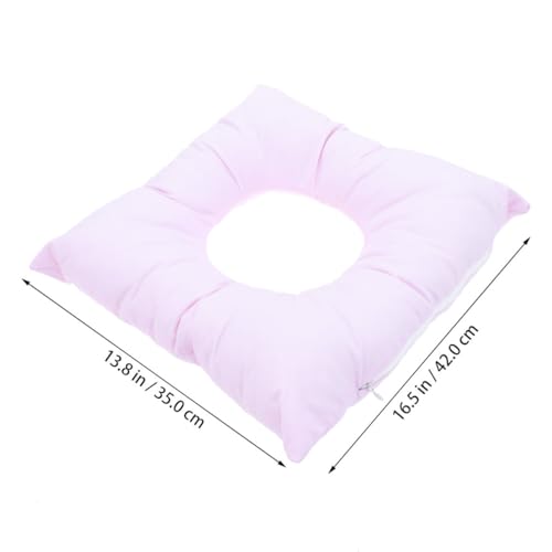 Almohada facial cuadrada rosa de algodón perlado para camilla de masaje 6