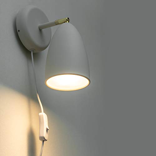Image of Set of 2 White Wall Sconce Finished Rotatable Simplicity Wall Mount Lighting Fixture for Bedroom Living Room,Plug-in or Hardwire