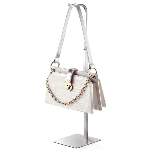 Soporte de exhibición para bolso en acabado metálico plata 2
