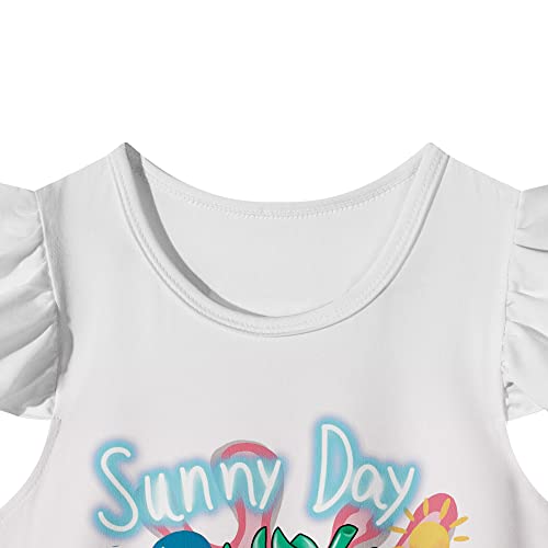 Lqsz Girls Nightgowns Strawberry Nightdress Sleepwear Pajamas Flutter Short Sleeves Nightgowns For Little Girls 7 8T #TOP4