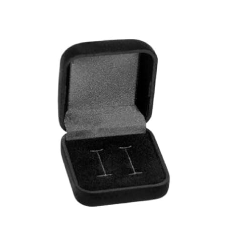 LUCATI - Estojo de Veludo para Aliança - 2 Cortes H (Preto)