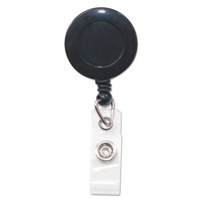 Bobine de carte d'identité à clip pivotant rétractable Advantus noir, lot de 12 pièces