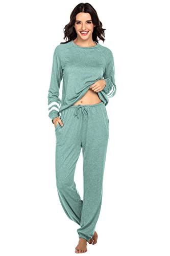 Image of Ekouaer Sweatsuits Womens Loungewear Set Tracksuit Long Sleeve Pajamas Set with Pockets 2 Piece Outfits Lounge Sets