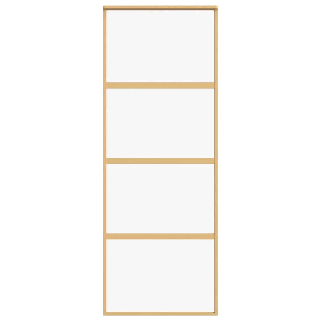 Drzwi przesuwne Golden 76 x 205 cm, przezroczyste szkło ESG, aluminiowe skrzydło drzwi wejściowych i drzwi wejściowych o nowoczesnym wyglądzie, idealne do renowacji nowych budynków i izolacji
