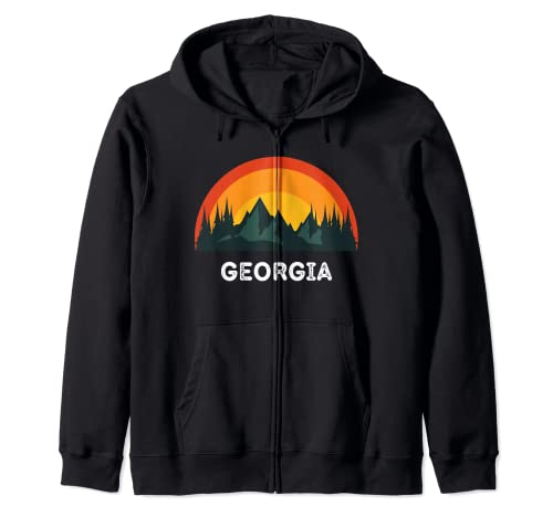 Georgia Vintage Sunset 80s Retro Summer Peach State EE. UU. Sudadera con Capucha