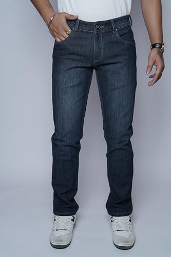 Image of Men's Premium Straight Fit Jeans | Cotton Rich Breathable Denim Pants for Men | Comfortable Regular Wear Casual Jeans