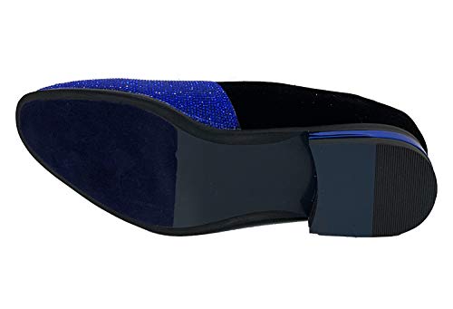 G4U-Alberto Fellini Men's Dress Shoes Glitter Loafers Rhinestone Stage Tuxedo Fashion, 10.5 Royal3