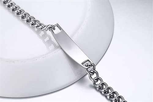 ZKXXJ Personalized Medical Bracelet for Men Women,Stainless Steel Link Chain ID Identification Cuff Bracelets Health Alert Allergy Awareness Jewelry for Adults Teens,with Medic Card,Gold/Silver3