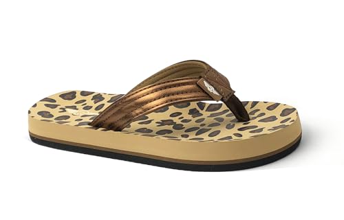 Image of REDVOLUTION Girls Classic Braided Accented Beach Sandals Casual Flip Flop Surfer Girl