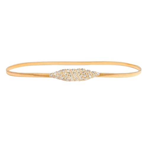 Elastic Gold Rhinestone Belts for Women