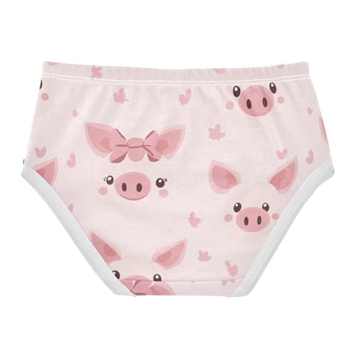 Wusikd Pig Faces Girls' Underwear Cotton Pink Hearts Girls Briefs Soft Toddler Underwear 2T2
