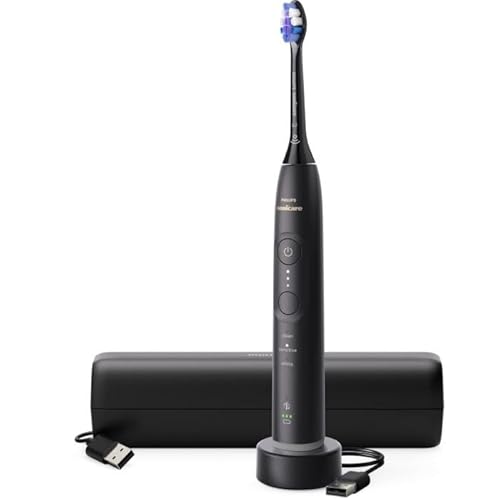Philips Sonicare 6500 HX7411/10 - Spazzola elettrica 62000 movements/min, 3 modalità, 3 intensità, app per smartphone, pressure alert, brushSync reminder, 1 testa, nero