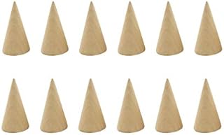 HEALLILY 12pcs Wooden Jewelry Ring Display Stand Cone Shape Ring Display Holder Showcase