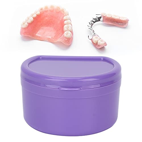 2Pcs Denture Retainer Case, Protable Partial Mouth Guard Container Case Denture Box Orthodontic Denture Storage Boxes(Purple) #TOP6